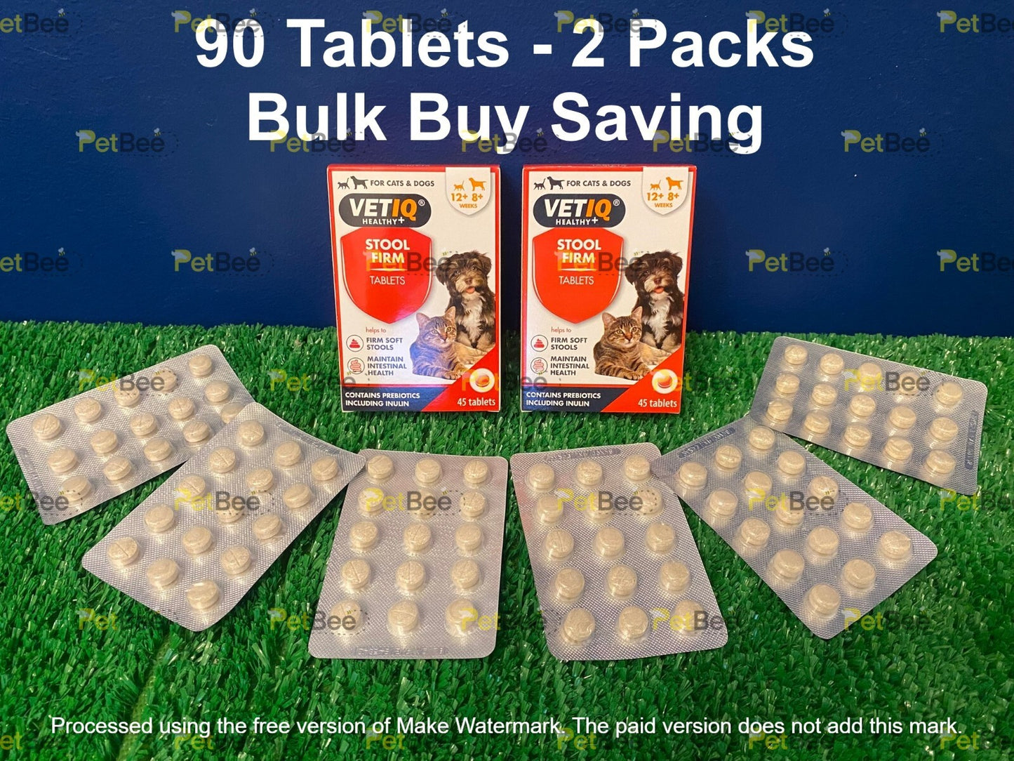 M&C Vetiq Stool Firm for Cats & Dogs 90 Tablets (2 x 45) - BULK BUY SAVING