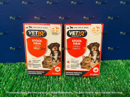 M&C Vetiq Stool Firm for Cats & Dogs 90 Tablets (2 x 45) - BULK BUY SAVING