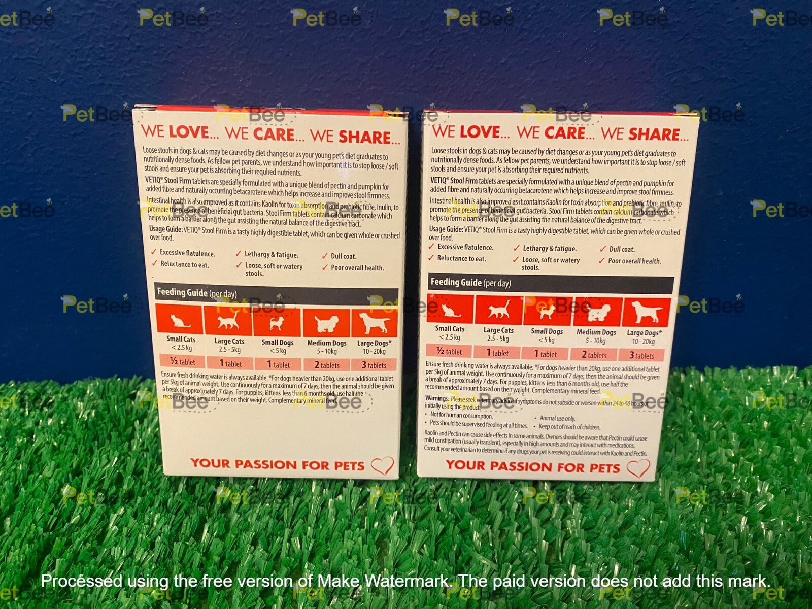M&C Vetiq Stool Firm for Cats & Dogs 90 Tablets (2 x 45) - BULK BUY SAVING