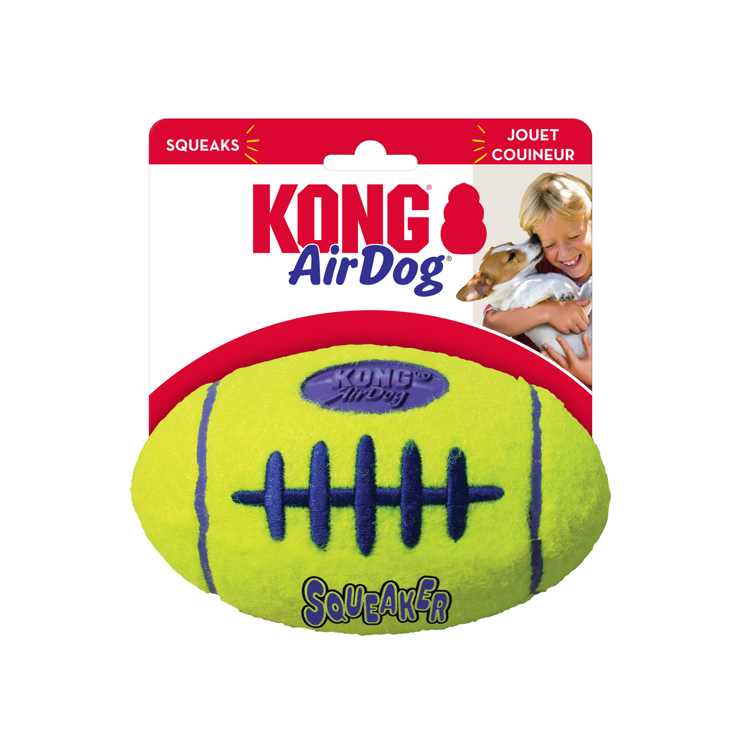 KONG AirDog Squeaker American Football - Small, Medium & Large