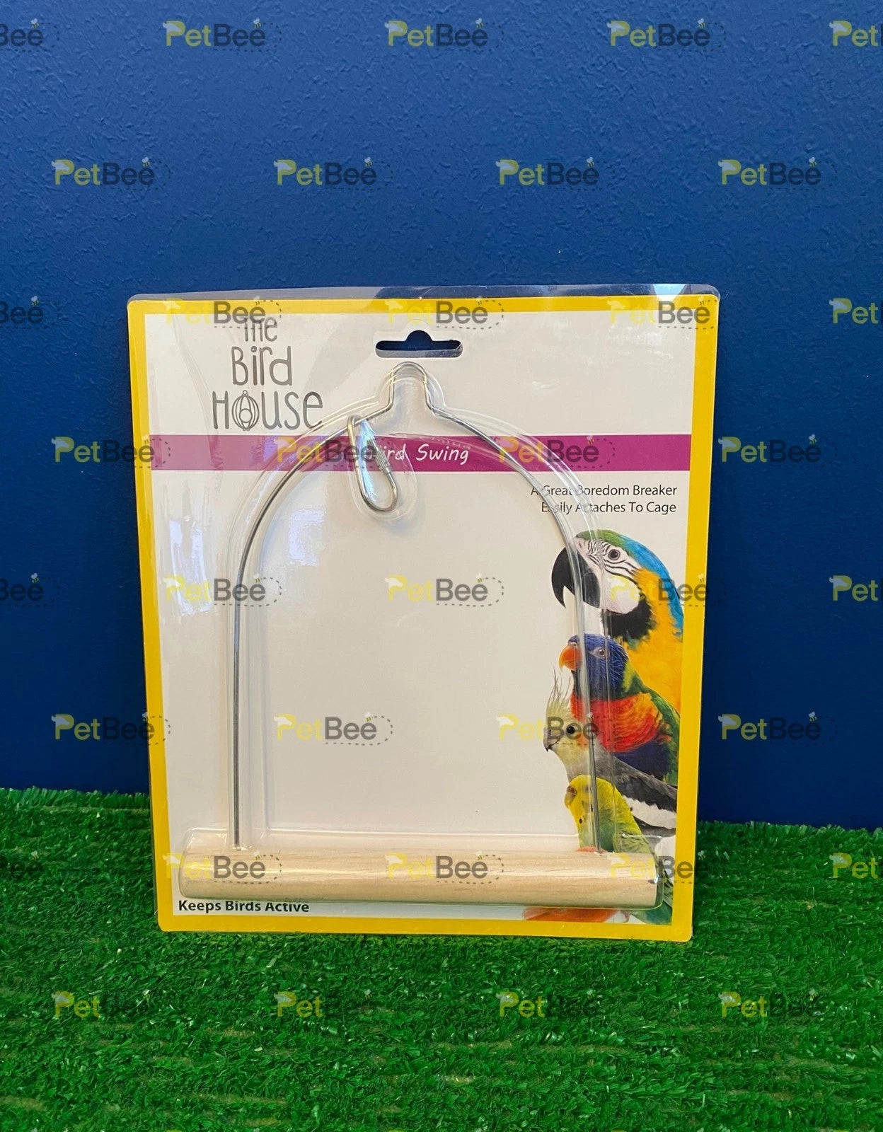 Wooden Hanging Cage Bird Swing - 16 / 22 cm