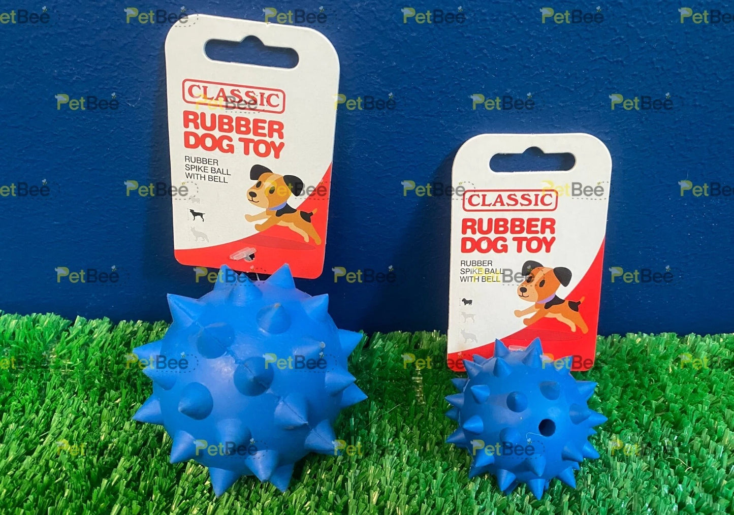 Classic Rubber Dog Toy Spike Ball with Bell