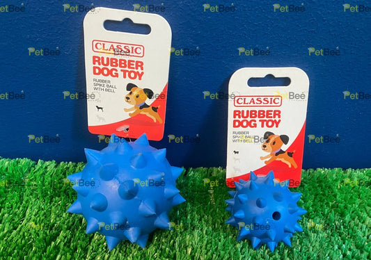 Classic Rubber Dog Toy Spike Ball with Bell