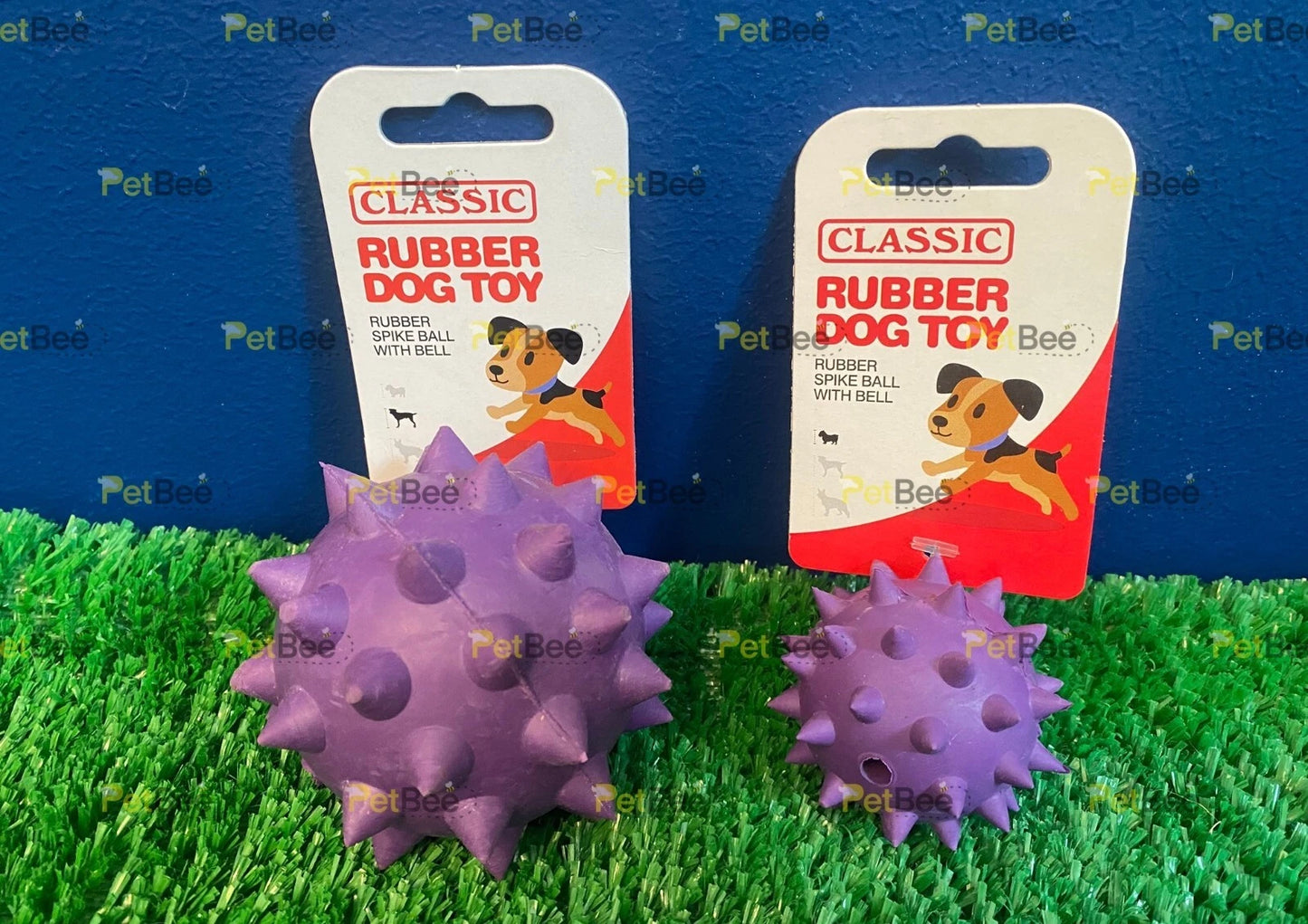 Classic Rubber Dog Toy Spike Ball with Bell