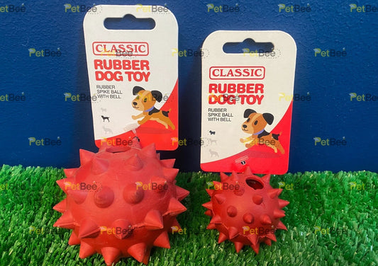 Classic Rubber Dog Toy Spike Ball with Bell