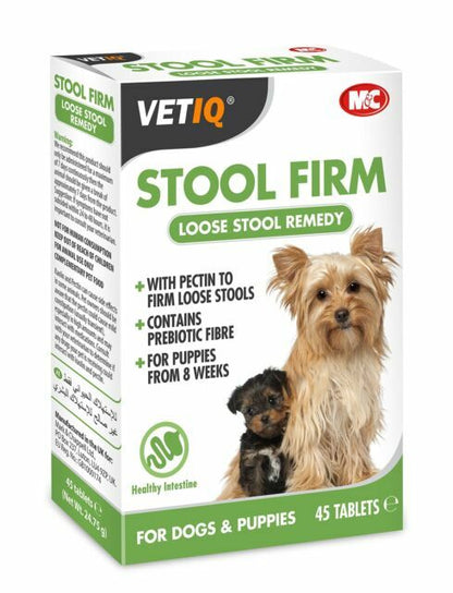 M&C Vetiq Stool Firm for Cats & Dogs 90 Tablets (2 x 45) - BULK BUY SAVING